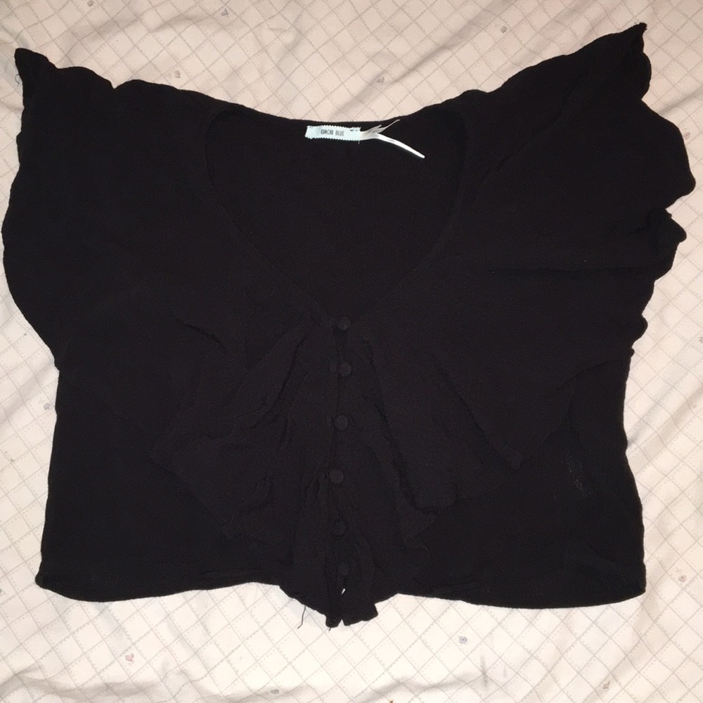 Button-down crop top